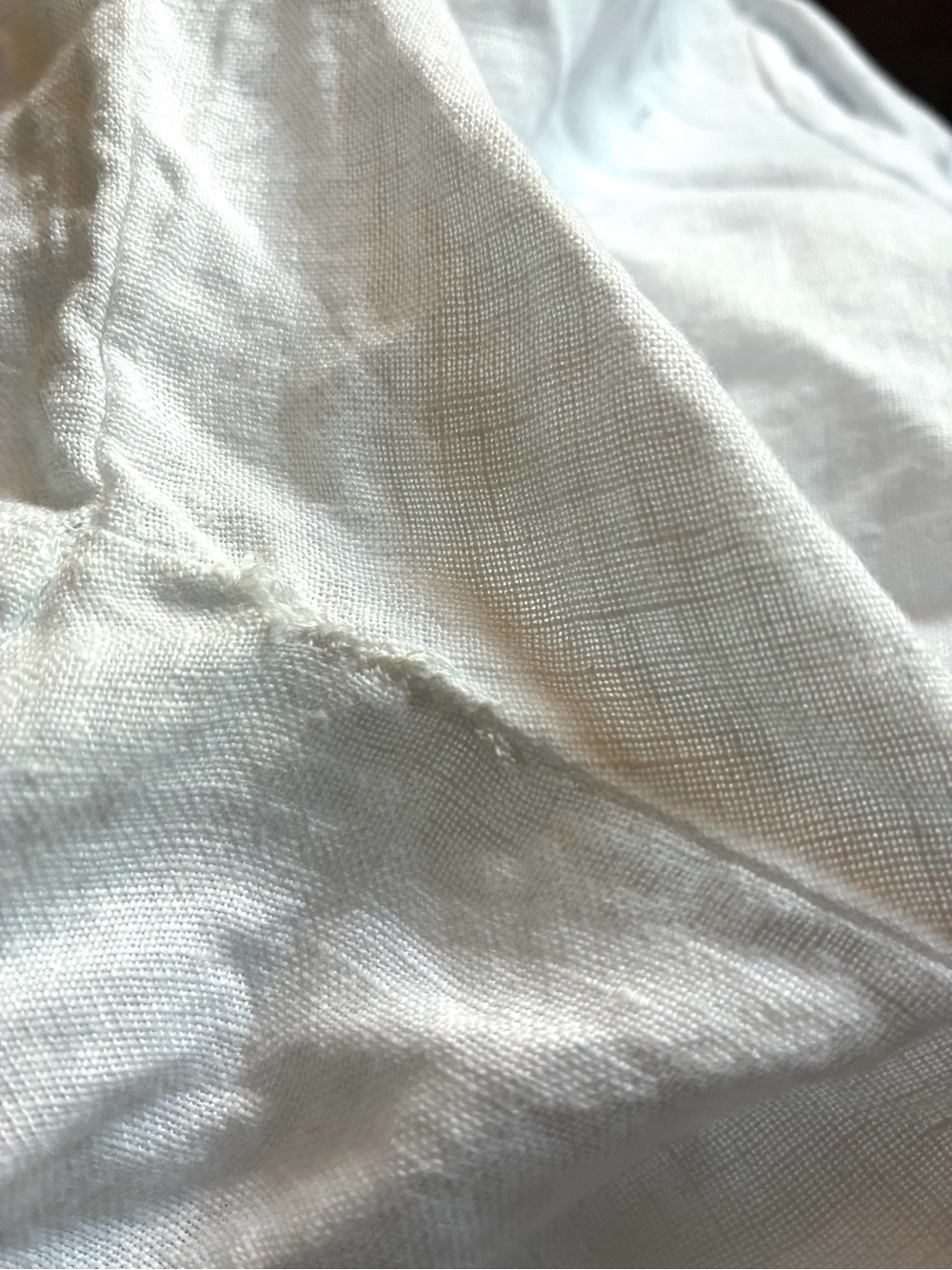 Milio Milano Linen Button Shirt Italy White Cottage Coastal M - Picture 9 of 10